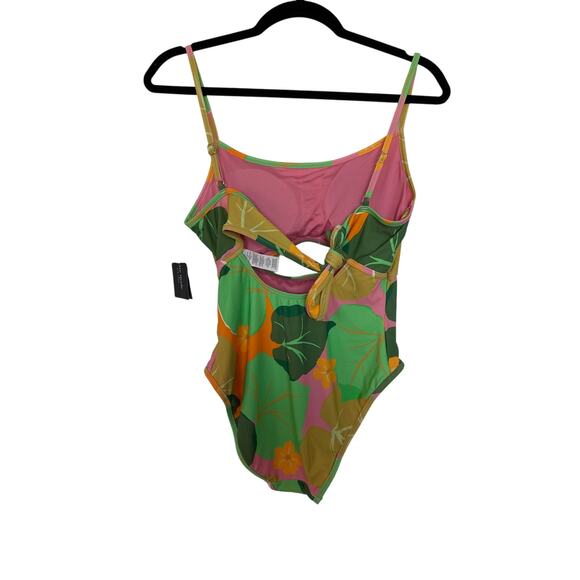 NWT Kate Spade Cutout One Piece Swimsuit in Cucumber Floral, M - Picture 2 of 5